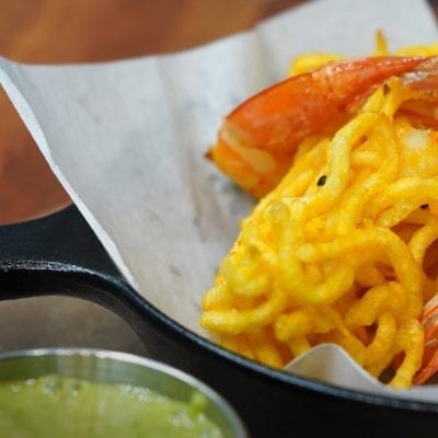 fried shrimp wrapped in potato