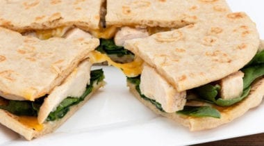 grilled chicken quesadilla on plate
