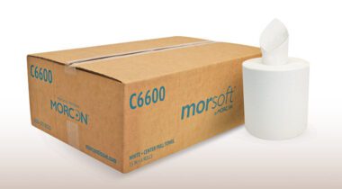 cardboard box and roll of paper towels