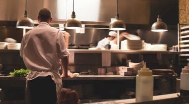 workers in kitchen