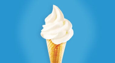 vanilla soft serve ice cream cone